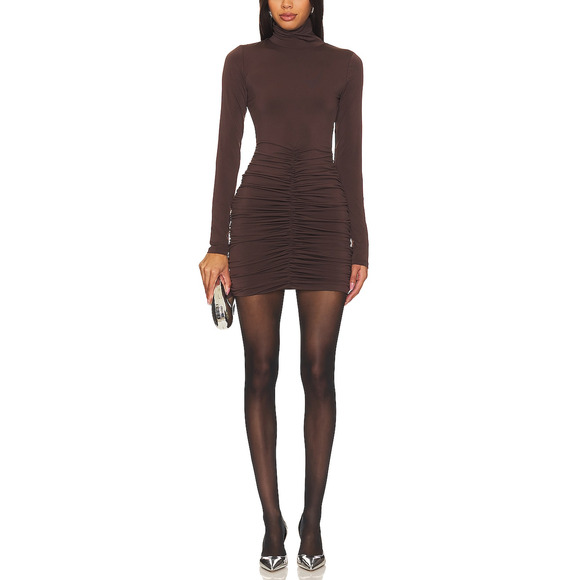 AFRM Dresses & Skirts - Afrm 'Signe' Brown Mockneck Dress Size L